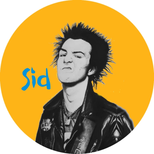 Vicious, Sid Vicious Motiv 7 Anstecker mit Sicherheitsnadel Ø 25mm