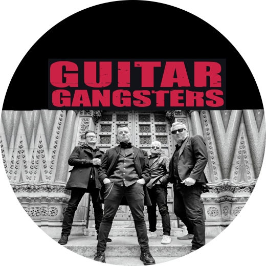 Guitar Gangsters Motiv 1 Anstecker mit Sicherheitsnadel Ø 25mm