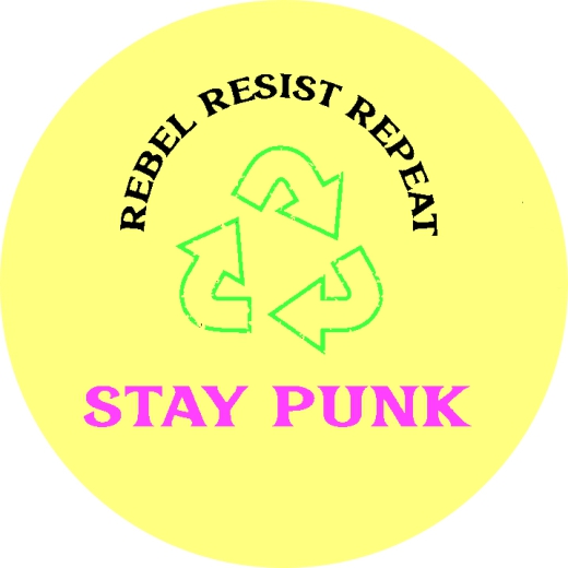 Stay Punk Motiv 1 Rebel Resist Repeat Anstecker mit Sicherheitsnadel Ø 25mm