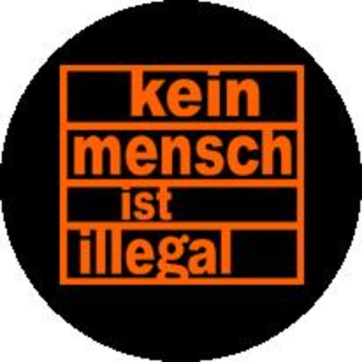 Kein Mensch ist illegal Anstecker mit Sicherheitsnadel Ø 38 mm