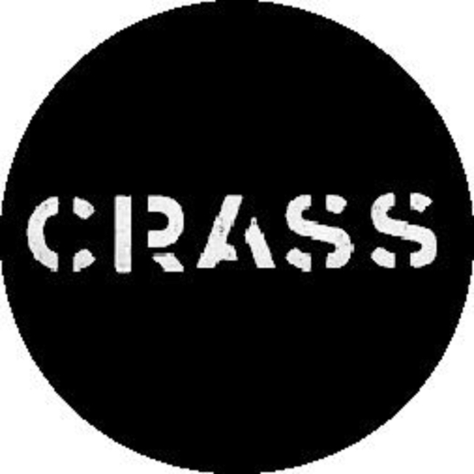 Crass Logo Motiv 5 Anstecker mit Sicherheitsnadel Ø 25 mm