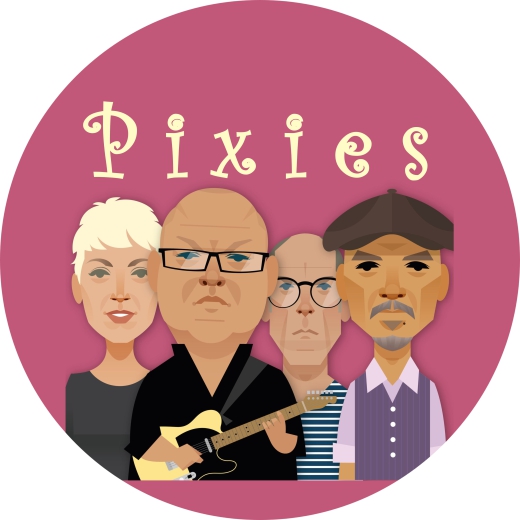 Pixies Motiv 1 Anstecker mit Sicherheitsnadel Ø 25mm