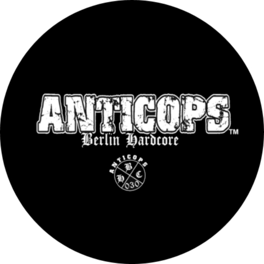 Anticops Anti Cops Anstecker mit Sicherheitsnadel Ø 25 mm