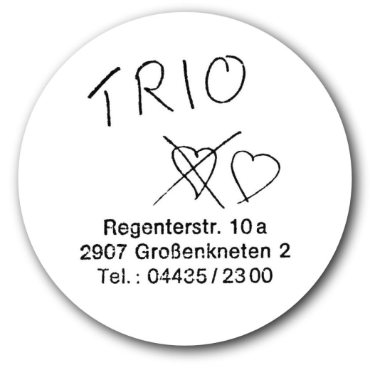 Trio Motiv 3 Anstecker mit Sicherheitsnadel Ø 25mm