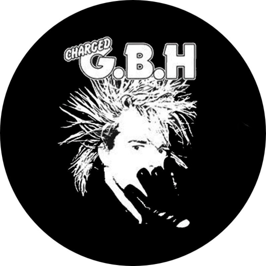 GBH Charged G.B.H. Motiv D Anstecker mit Sicherheitsnadel Ø 25 mm