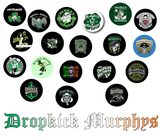 Sammler-Edition Dropkick Murphys 19 Anstecker Ø 25mm + Flaschenöffner Ø 55mm