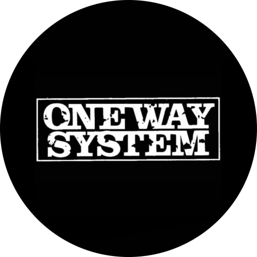 One Way System Motiv 3 Anstecker mit Sicherheitsnadel Ø 25mm