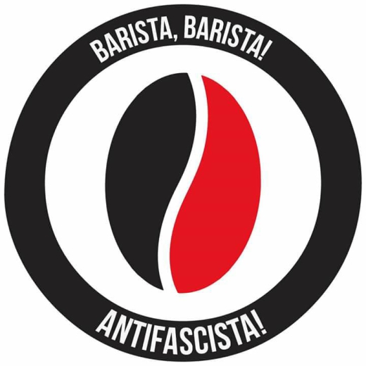 Antifa Barista Anstecker mit Sicherheitsnadel Ø 25mm