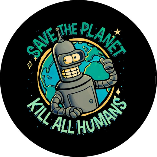 Bender Motiv 1 Save The Planet Killl All Humans Anstecker mit Sicherheitsnadel Ø 25mm