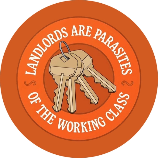 Landlords Are Parasites Of The Working Class Motiv 1 Anstecker mit Sicherheitsnadel Ø 25mm