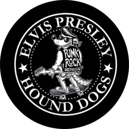 Elvis Presly Hound Dogs Anstecker mit Sicherheitsnadel Ø 25 mm