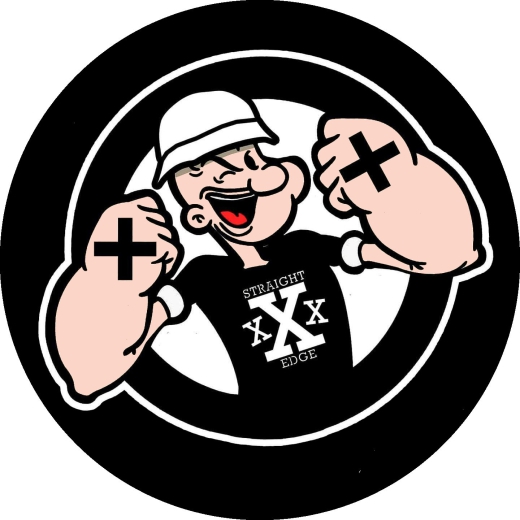 Straight Edge Popeye Motiv 1 Anstecker mit Sicherheitsnadel Ø 25mm