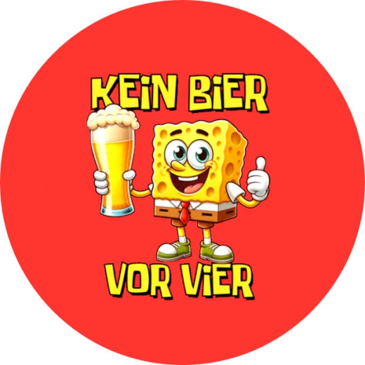 Bier Motiv 6 Spongebob Anstecker mit Sicherheitsnadel Ø 25 mm