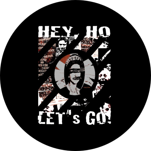 Hey Ho Let´s Go! Motiv 1 Anstecker mit Sicherheitsnadel Ø 25 mm