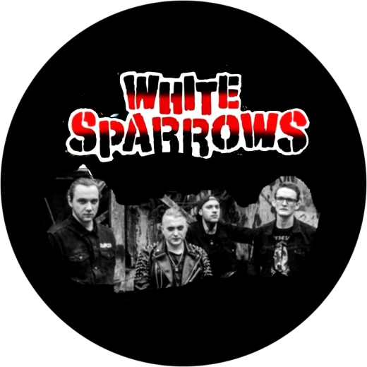 White Sparrows Motiv 1 Anstecker mit Sicherheitsnadel Ø 25 mm