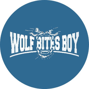 Wolf Bites Boy Motiv 1 Anstecker mit Sicherheitsnadel Ø 25 mm