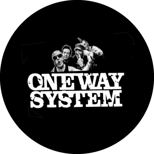 One Way System Motiv 4 Anstecker mit Sicherheitsnadel Ø 25mm