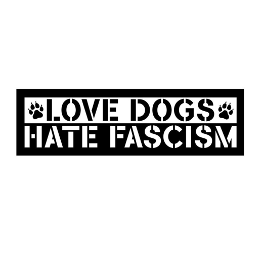 Love Dogs Hate Fascism Motiv 1 Anstecker mit Sicherheitsnadel Ø 25 mm