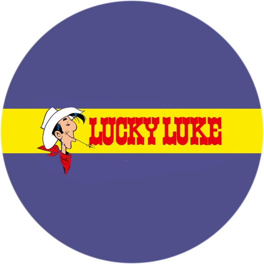 Lucky Luke Motiv 3 Anstecker mit Sicherheitsnadel Ø 25 mm