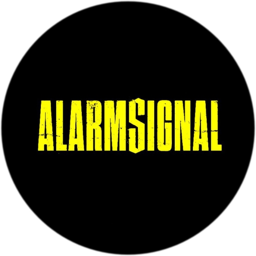 Alarmsignal Motiv 1 Anstecker mit Sicherheitsnadel Ø 25 mm