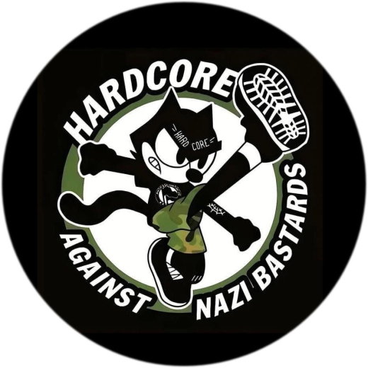 Hardcore Against Nazi Bastards Motiv 1 Anstecker mit Sicherheitsnadel Ø 25 mm