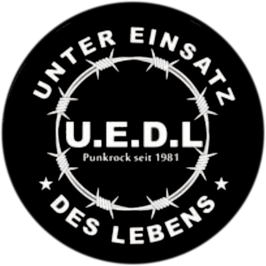 U.E.D.L. Unter Einsatz des Lebens Motiv 1 Anstecker mit Sicherheitsnadel Ø 25 mm