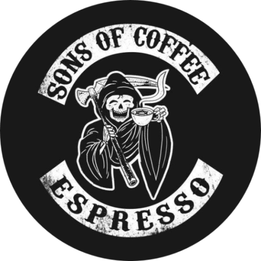 Sons of Coffee Espresso Anstecker mit Sicherheitsnadel Ø 25mm