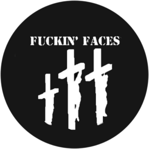 Fuckin´ Faces Motiv 1 Anstecker mit Sicherheitsnadel Ø 25 mm