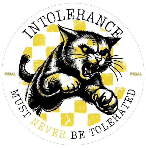 Intolerance must never be tolerated Feral Motiv 1 Anstecker mit Sicherheitsnadel Ø 25 mm