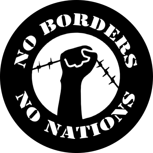 No Borders No Nations Anstecker mit Sicherheitsnadel Ø 25mm