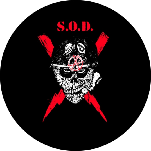 S.O.D. Motiv 1 Soldiers Of Death Anstecker mit Sicherheitsnadel Ø 25mm