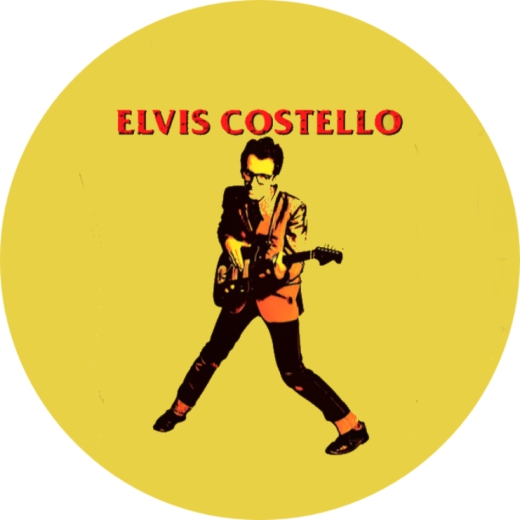 Costello, Elvis Elvis Costello and the Attractions Motiv 4 Anstecker mit Sicherheitsnadel Ø 25 mm