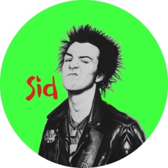 Vicious, Sid Vicious Motiv 6 Anstecker mit Sicherheitsnadel Ø 25mm