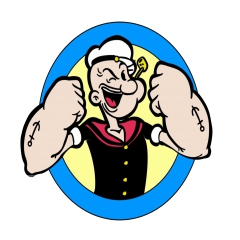 Popeye Motiv 1 Anstecker mit Sicherheitsnadel Ø 25mm