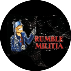 Rumble Militia Motiv 1 Anstecker mit Sicherheitsnadel Ø 25mm