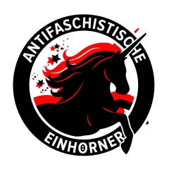 Antifa Antifaschistische Einhörner Anstecker mit Sicherheitsnadel Ø 25mm