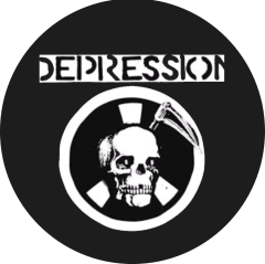 Depression Motiv 2 Punk Australien Anstecker mit Sicherheitsnadel Ø 25mm