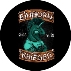 Einhorn Krieger Motiv 2 Anstecker mit Sicherheitsnadel Ø 25mm