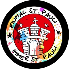 Sankt Pauli Motiv 1 Einmal St. Pauli Immer St. Pauli Anstecker mit Sicherheitsnadel Ø 25mm