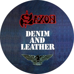 Saxon Motiv 1 Denim And Leather Anstecker mit Sicherheitsnadel Ø 25mm