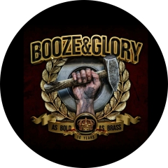 Booze & Glory Motiv 1 Anstecker mit Sicherheitsnadel Ø 25mm