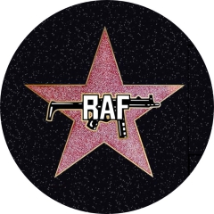 RAF Hollywood-Stern Motiv 1 Anstecker mit Sicherheitsnadel Ø 25mm