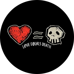 Love Equals Death Motiv 2 Anstecker mit Sicherheitsnadel Ø 25mm