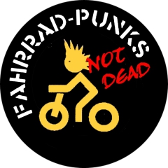 Fahrrad-Punks Not Dead Motiv 1 Anstecker mit Sicherheitsnadel Ø 25mm