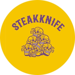 Steakknife Motiv 1 Anstecker mit Sicherheitsnadel Ø 25mm