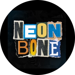 Neon Bone Motiv 1 Anstecker mit Sicherheitsnadel Ø 25 mm