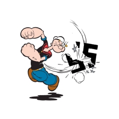 Popeye Motiv 2 Smash Nazis Anstecker mit Sicherheitsnadel Ø 25mm