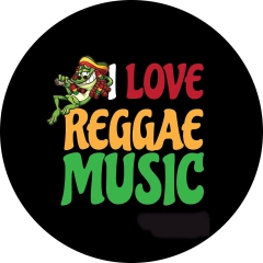 I Love Reggae Music Motiv 1 Anstecker mit Sicherheitsnadel Ø 25 mm