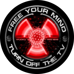 Free Your Mind Turn Off The TV Motiv 1 Anstecker mit Sicherheitsnadel Ø 25 mm