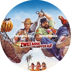 Zwei Asse trumpfen auf Terence Hill Bud Spencer Motiv 1 Anstecker mit Sicherheitsnadel Ø 25 mm